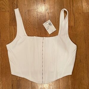 Forever 21 White Bustier Knit Top